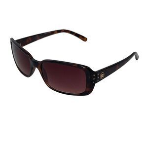 Oleg Cassini Sunglasses Womens Brown Rectangle Brown Tortoise Shell Ombre Lens